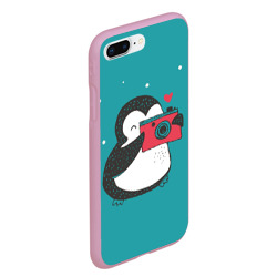 Чехол для iPhone 7Plus/8 Plus матовый Пингвин с фотоаппаратом - фото 2