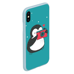 Чехол для iPhone XS Max матовый Пингвин с фотоаппаратом - фото 2