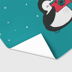 Бумага для упаковки 3D Пингвин с фотоаппаратом - фото 2