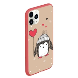 Чехол для iPhone 11 Pro Max матовый Пингвин с шариком для пары - фото 2