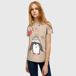 Женская футболка 3D Пингвин с шариком - фото 2