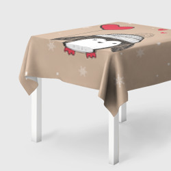 Скатерть 3D Пингвин с шариком для пары