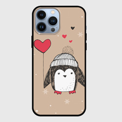 Чехол для iPhone 13 Pro Max Пингвин с шариком для пары