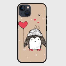 Чехол для iPhone 14 Пингвин с шариком для пары