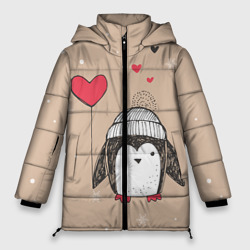 Женская зимняя куртка Oversize Пингвин с шариком