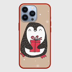 Чехол для iPhone 13 Pro Пингвин с подарком для пары