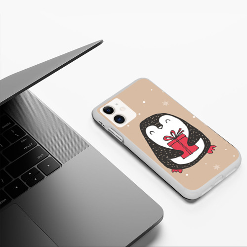 Чехол для iPhone 11 матовый Пингвин с подарком Фото 01 Чехол для iPhone 11 матовый Пингвин с подарком Фото 01