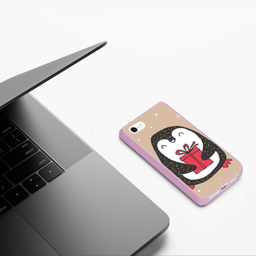Чехол для iPhone 5/5S матовый Пингвин с подарком - фото 5