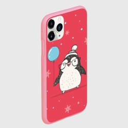 Чехол для iPhone 11 Pro Max матовый Пингвин с шариком - фото 2