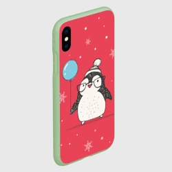 Чехол для iPhone XS Max матовый Пингвин с шариком - фото 2