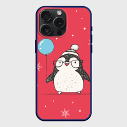 Чехол силиконовый для Apple iPhone 15 Pro Мax матовый Пингвин с шариком