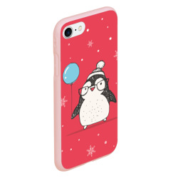 Чехол для iPhone 7/8 матовый Пингвин с шариком - фото 2