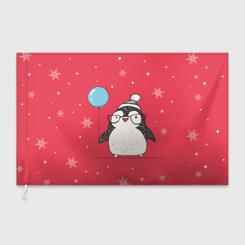 Флаг 3D Пингвин с шариком - фото 3