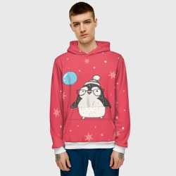 Мужская толстовка 3D Пингвин с шариком - фото 2