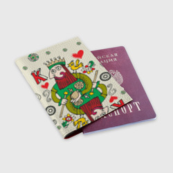 Обложка для паспорта матовая кожа Червовый король - фото 2