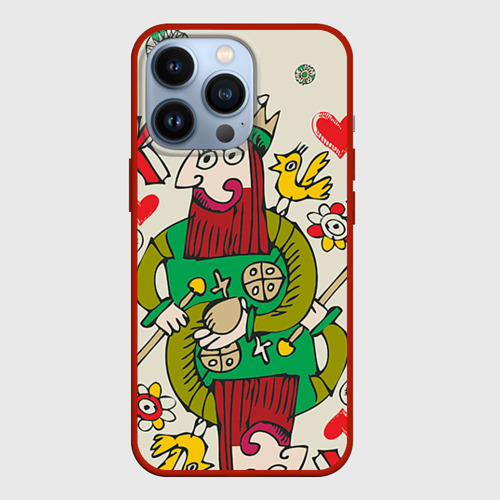 Чехол для iPhone 13 Pro Червовый король, цвет красный