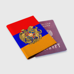 Обложка для паспорта матовая кожа Герб и флаг Армении - фото 2