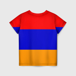 Футболка с принтом Герб и флаг Армении для ребенка, вид сзади №1. Цвет основы: белый
