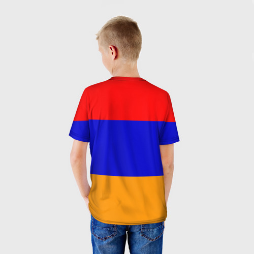 Детская футболка 3D Герб и флаг Армении, цвет 3D печать - фото 4