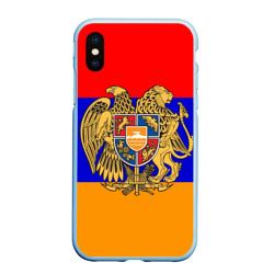 Чехол для iPhone XS Max матовый Герб и флаг Армении