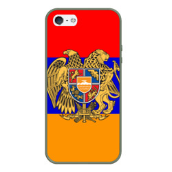 Чехол для iPhone 5/5S матовый Герб и флаг Армении