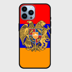 Чехол для iPhone 14 Pro Max Герб и флаг Армении