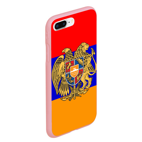 Чехол для iPhone 7Plus/8 Plus матовый Герб и флаг Армении, цвет баблгам - фото 3