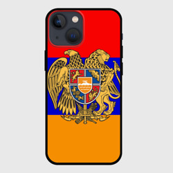 Чехол для iPhone 13 mini Герб и флаг Армении