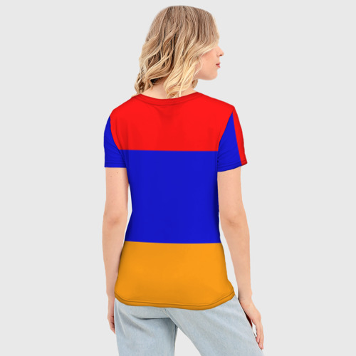 Женская футболка 3D Slim Герб и флаг Армении, цвет 3D печать - фото 4