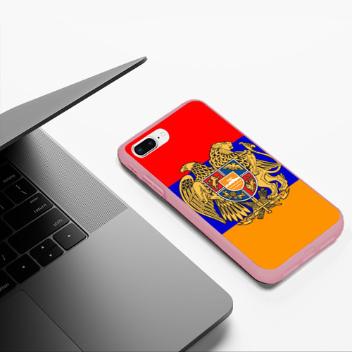 Чехол для iPhone 7Plus/8 Plus матовый Герб и флаг Армении, цвет баблгам - фото 5