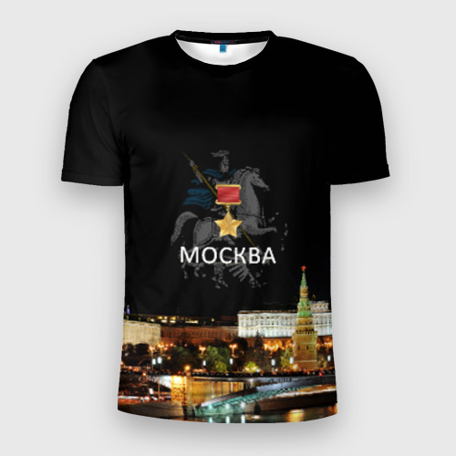 Мужская футболка 3D Slim Город-герой Москва