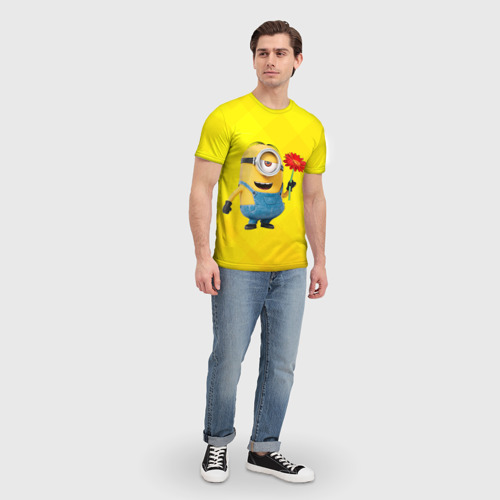 Мужская футболка 3D Цветочек, цвет 3D печать - фото 5