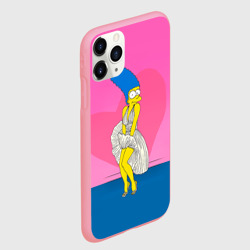 Чехол для iPhone 11 Pro Max матовый Мардж Симпсон в платье пара Гомеру - фото 2