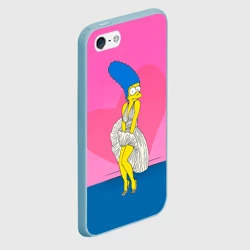 Чехол для iPhone 5/5S матовый Мардж Симпсон в платье пара Гомеру - фото 2