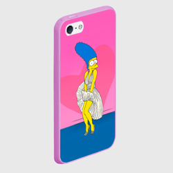 Чехол для iPhone 5/5S матовый Мардж Симпсон в платье пара Гомеру - фото 2