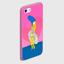 Чехол для iPhone 5/5S матовый Мардж Симпсон в платье пара Гомеру - фото 2