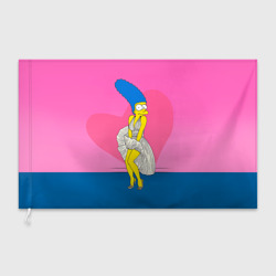 Флаг 3D Мардж Симпсон в платье пара Гомеру