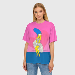 Женская футболка oversize 3D Мардж - фото 2