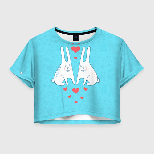 Женская футболка Crop-top 3D Зай и зая