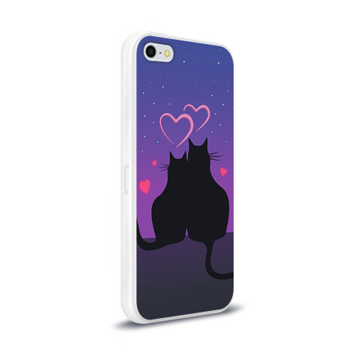Чехол для iPhone 5/5S глянцевый Котик и киска Фото 01 Чехол для iPhone 5/5S глянцевый Котик и киска Фото 01