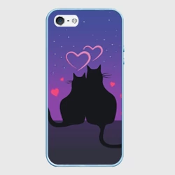 Чехол для iPhone 5/5S матовый Котик и киска