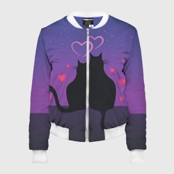 Женский бомбер 3D Котик и киска