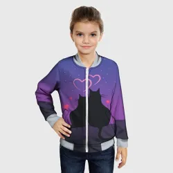 Детский бомбер 3D Котик и киска - фото 2