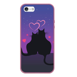 Чехол для iPhone 5/5S матовый Котик и киска