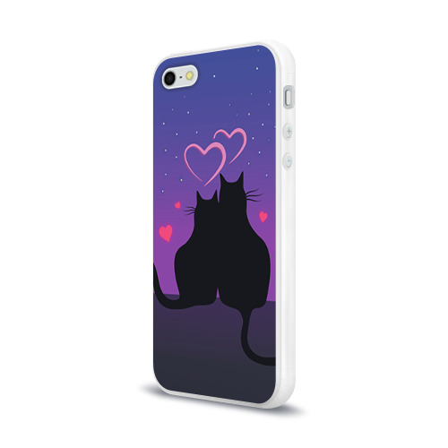Чехол для iPhone 5/5S глянцевый Котик и киска Фото 01 Чехол для iPhone 5/5S глянцевый Котик и киска Фото 01