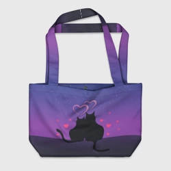 Пляжная сумка 3D Котик и киска