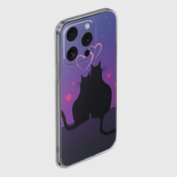 Чехол для iPhone 15 Pro силиконовый с защитой камеры Котик и киска - фото 2