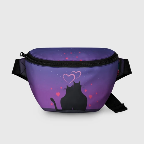 Поясная сумка 3D Котик и киска