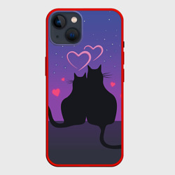 Чехол для iPhone 14 Котик и киска