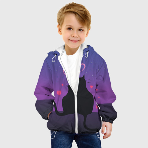 Детская куртка 3D Котик и киска, цвет белый - фото 3